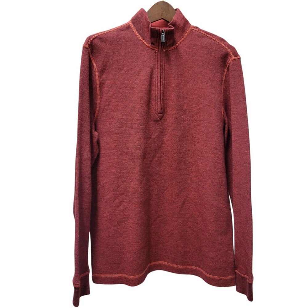 Bugatchi Men's Quarter Zip Henley Long-Sleeve Shirt Small Excellent Condition